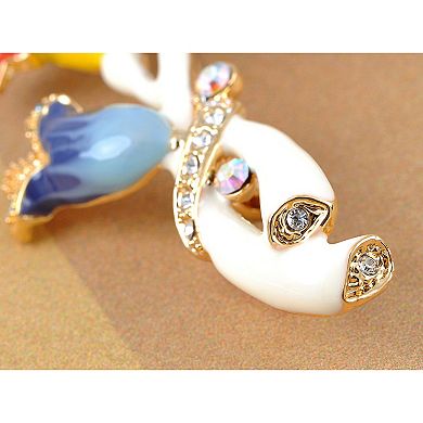 Crystal Colorful Intertwining Flower Plant Fashion Pin Brooch