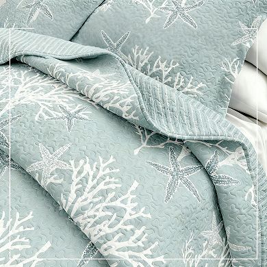 Reversible All-Year Lightweight Nautical Style Beach Bedspread