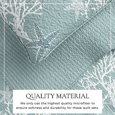 Reversible All-Year Lightweight Nautical Style Beach Bedspread