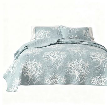 Reversible All-Year Lightweight Nautical Style Beach Bedspread