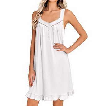 Ekouaer Nightgowns for Women Sleeveless Night gowns Victorian Sleep Dress