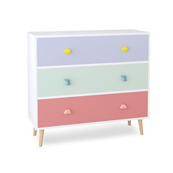 KWPZQEB 3 Drawer Dresser, Wooden Nightstand for Bedroom, Storage Cabinet for Closet