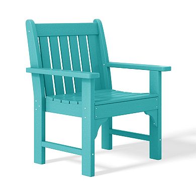 Outdoor Patio 2-Piece HDPE Adirondack Garden Chair with Square Adirondack Side Table Set
