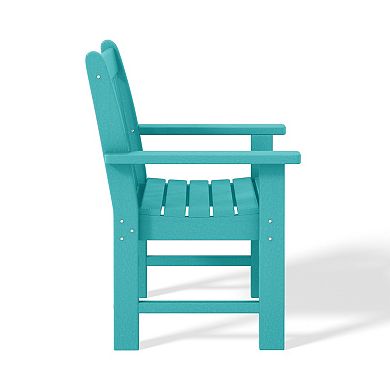 Outdoor Patio 2-Piece HDPE Adirondack Garden Chair with Square Adirondack Side Table Set