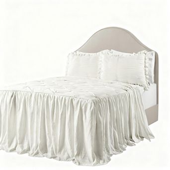 Pleated King Bedspread Set 3 pc Set
