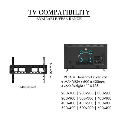Adjustable Wall Mount TV Bracket for Living Room or Bedroom