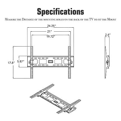 Adjustable Wall Mount TV Bracket for Living Room or Bedroom