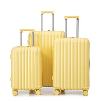 20/24/28" 3 pc ABS Luggage Set, Spinner Suitcase with Cup Holder, USB & Phone Holder