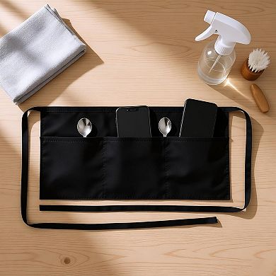 Cotton Waist Apron with Pockets Half Apron Utility Server Apron for Cooking Serving Craft Work