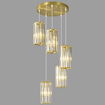 ZLAIQB 5-Light Modern Crystal Ceiling 13.77" Pendant Light