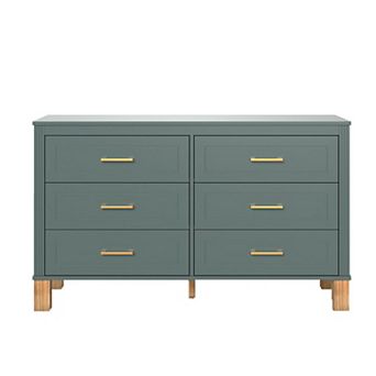 Pnronnc Solid Wood Frame Storage Chest 6-Drawer Double Dresser for Bedroom or Entryway