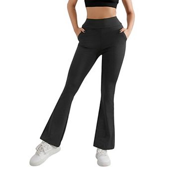 Women's High Waisted Flared Yoga Pants with Pockets Bootcut Workout Leggings