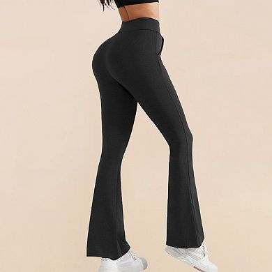 Women's High Waisted Flared Yoga Pants with Pockets Bootcut Workout Leggings