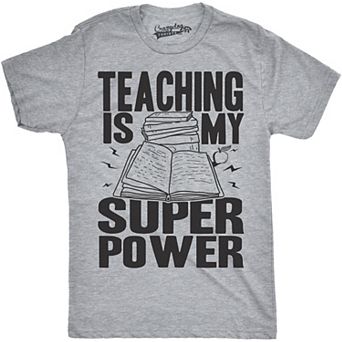 Mens Teaching Is My Superpower Funny Teacher Superhero Nerd T shirt