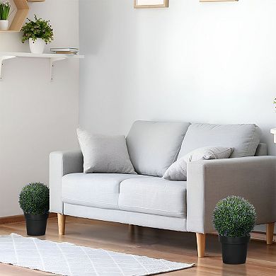 Set of 2 Artificial Topiary Balls for Table, Shelf, Patio, or Garden Decor