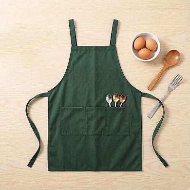 Adjustable Kitchen Apron with Front Pockets Durable Cooking Apron for Baking Cleaning Gardening