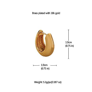 Women's Brass Huggie Hoop Earrings