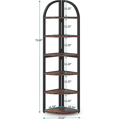 Corner Floor Shelf with 4 Tiers for Books, Plants, and Home Décor