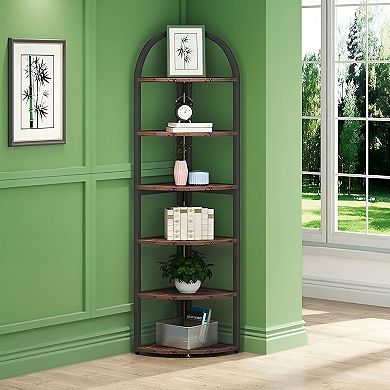 Corner Floor Shelf with 4 Tiers for Books, Plants, and Home Décor