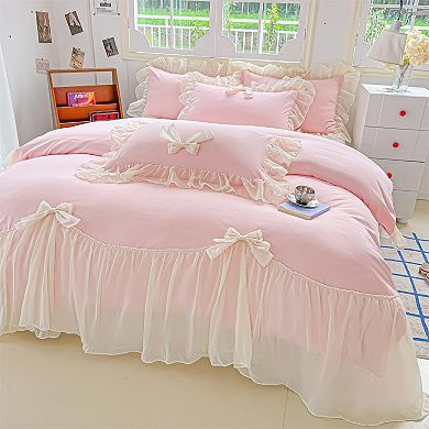 Lace Ruffle Down Quilt Cover Set