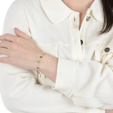 Gold Tone Shell and Crystal Charm Fashion Anklet with Adjustable Chain