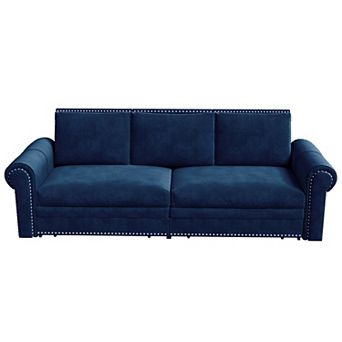 Pnronnc Modern Velvet Sleeper Couch, Pull Out Sofa Bed Convertible Sofa Bed
