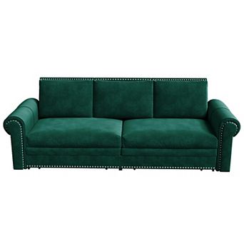 Pnronnc Modern Velvet Sleeper Couch, Pull Out Sofa Bed Convertible Sofa Bed