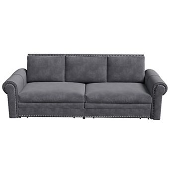 Pnronnc Modern Velvet Sleeper Couch, Pull Out Sofa Bed Convertible Sofa Bed