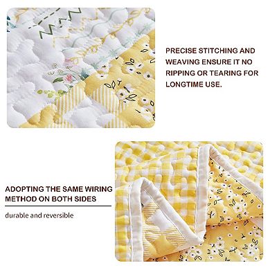 Floral Patchwork Bedspread Set, Suitable for All Seasons