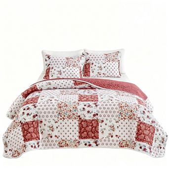 Floral Patchwork Bedspread Set, Suitable for All Seasons