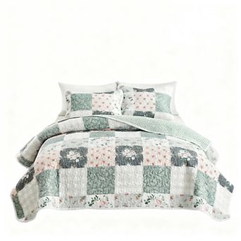 Floral Patchwork Bedspread Set, Suitable for All Seasons