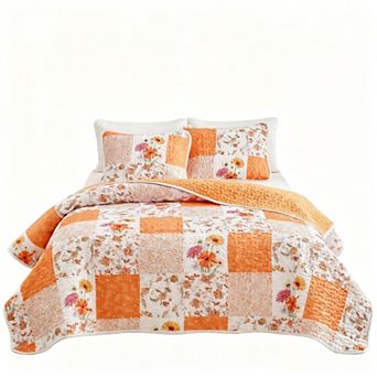 Floral Patchwork Bedspread Set, Suitable for All Seasons