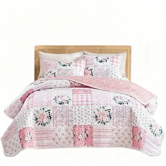 Floral Patchwork Bedspread Set, Suitable for All Seasons