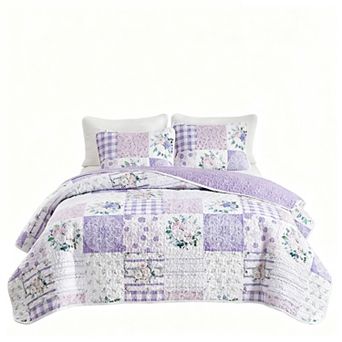 Floral Patchwork Bedspread Set, Suitable for All Seasons