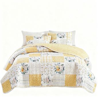 Floral Patchwork Bedspread Set, Suitable for All Seasons