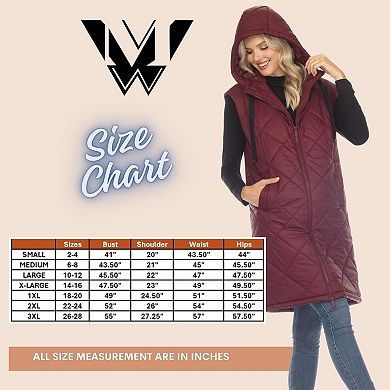 Plus Size Diamond Quilted Hooded Puffer Vest
