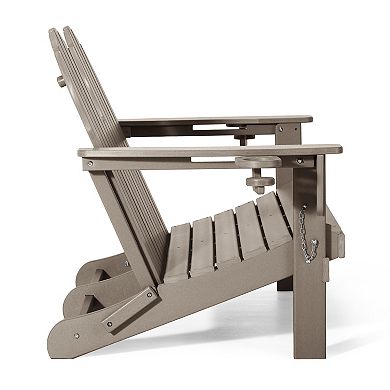 Outdoor Patio 49" HDPE Folding Adirondack Garden Bench
