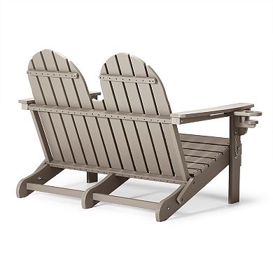 Outdoor Patio 49" HDPE Folding Adirondack Garden Bench