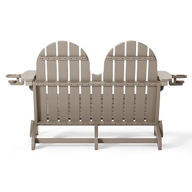 Outdoor Patio 49" HDPE Folding Adirondack Garden Bench