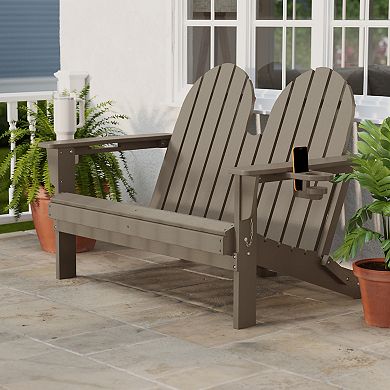 Outdoor Patio 49" HDPE Folding Adirondack Garden Bench