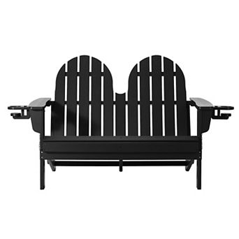 Outdoor Patio 49" HDPE Folding Adirondack Garden Bench
