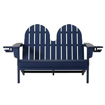 Outdoor Patio 49" HDPE Folding Adirondack Garden Bench