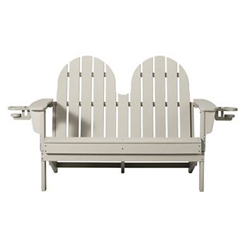 Outdoor Patio 49" HDPE Folding Adirondack Garden Bench