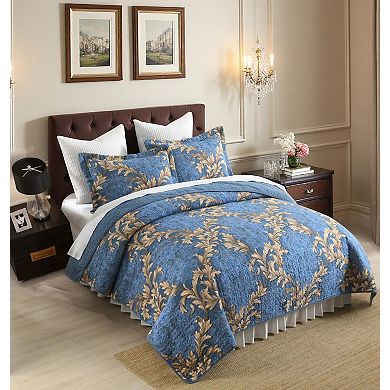 Floral Retro Lightweight Three-Piece Bedspread Set