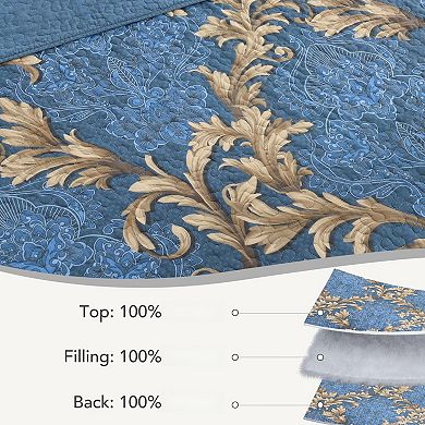 Floral Retro Lightweight Three-Piece Bedspread Set