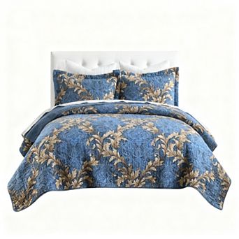 Floral Retro Lightweight Three-Piece Bedspread Set