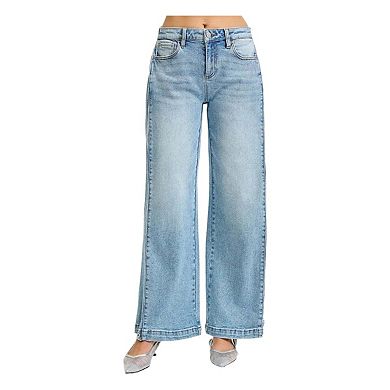 RISEN Mid Rise Wide Barrel Transferable Leg Snap Jeans