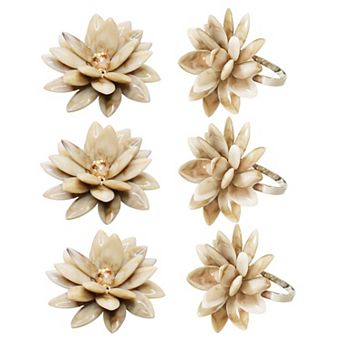 Marble Napkin Ring Set of 6 Country Style Tabletop Decoration