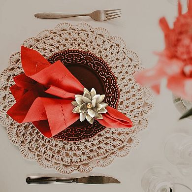 Marble Napkin Ring Set of 6 Country Style Tabletop Decoration