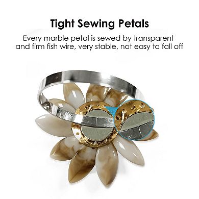 Marble Napkin Ring Set of 6 Country Style Tabletop Decoration
